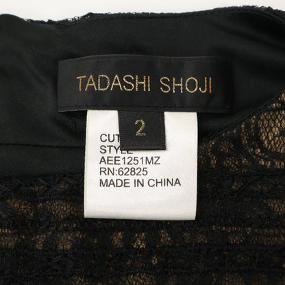 TADASHI SHOJI タダシショージ AEE1251MZ ブラック 刺繍 ノースリーブ ドレス ワンピース ワンピース