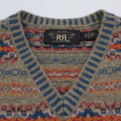 RRL ダブルアールエル 美品 ウイングロゴ ハンドエンブロイダリー フェアアイル ニット トップス