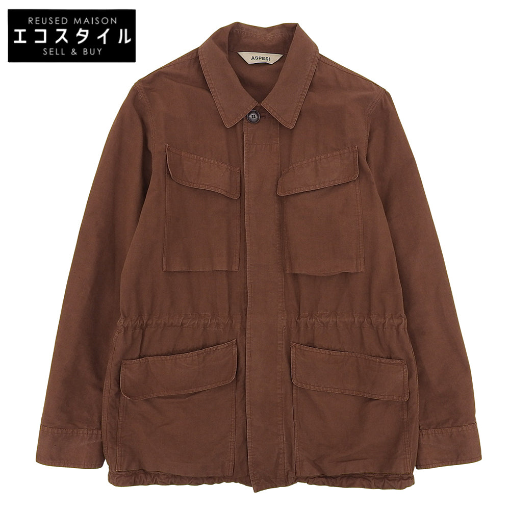 ASPESI アスペジ コットン・リネン フィールドジャケット メンズ ブラウン S 13924ACG06G434 ジャケット