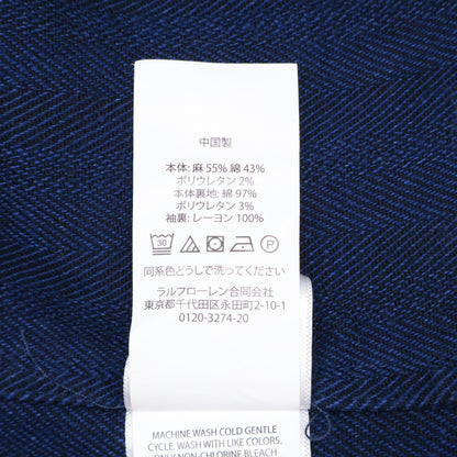 Blue Linen Blend Herringbone Sportcoat Jacket M Men's