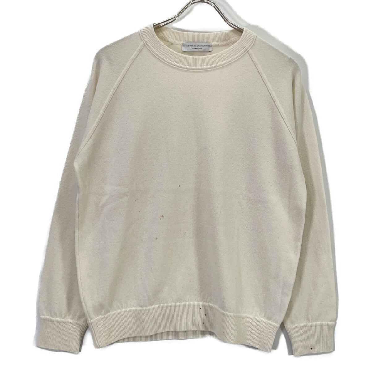 FILIPPO DE LAURENTIIS Ivory 100% Cashmere Crew Neck Knit Top 50