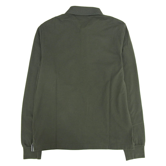 Cross Stitch Long Sleeve Polo Shirt Top Men's Green L
