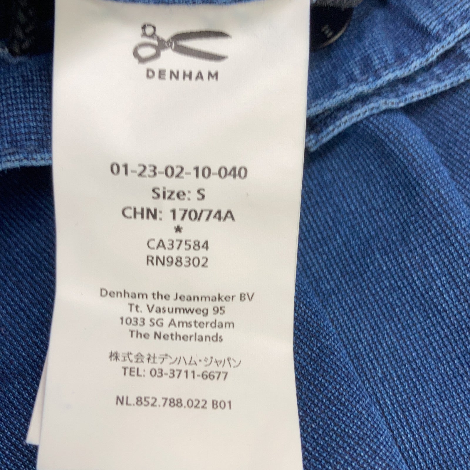 DENHAM 01-23-02-10-040 Indigo Straight Denim Pants Bottoms S