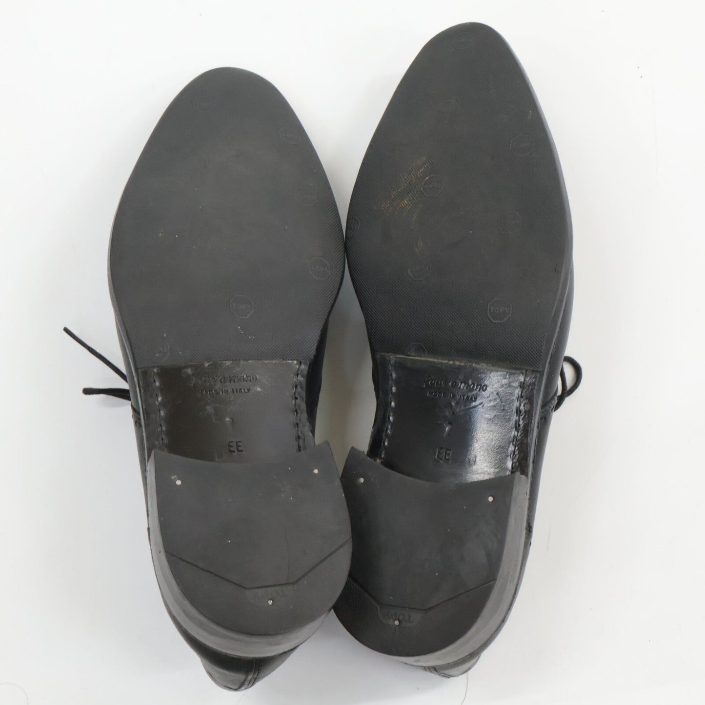 3 Eyelet Stitch Design Leather Shoes 7 EE Mens