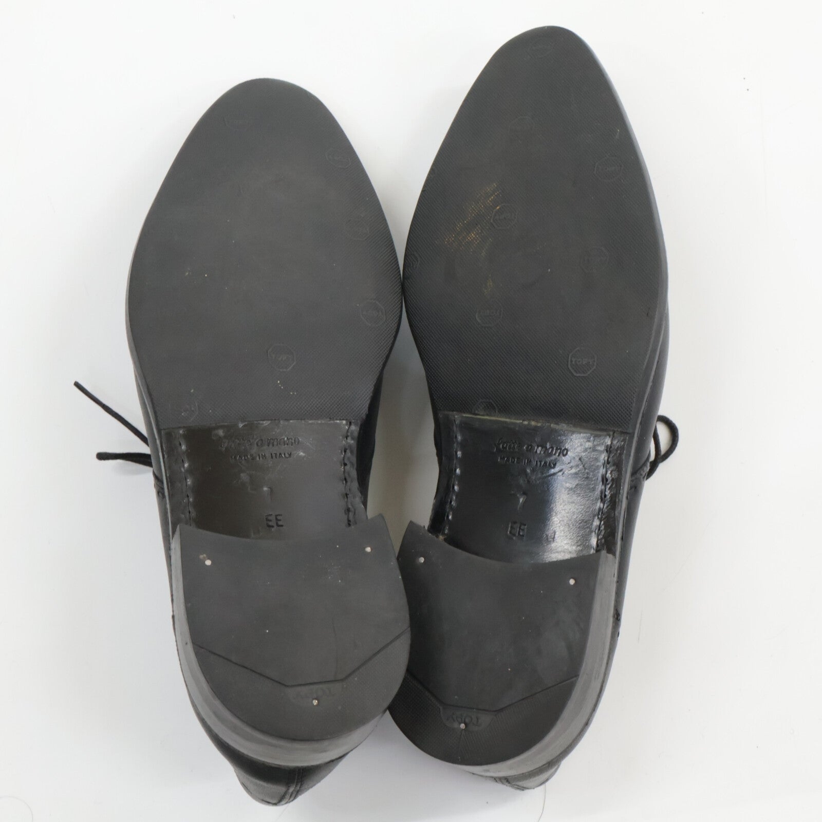 3 Eyelet Stitch Design Leather Shoes 7 EE Mens