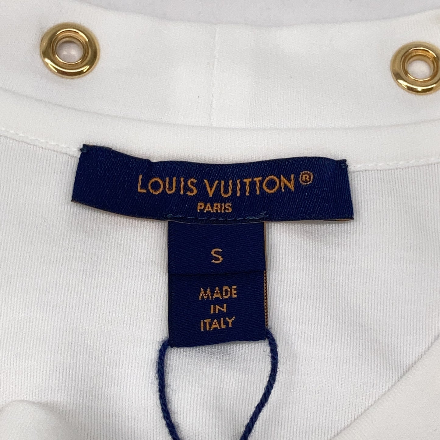 LOUIS VUITTON ルイヴィトン RW191W ホワイト サイドストラップ 半袖 シャツ トップス