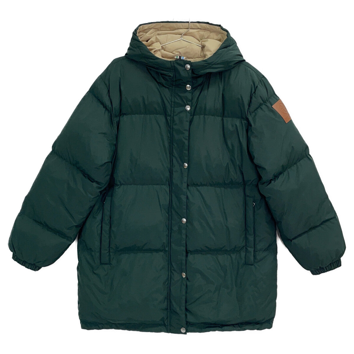 TORY SPORT Tory Sport 10010504 green hooded cocoon down coat coat