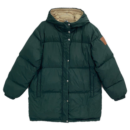 TORY SPORT Tory Sport 10010504 green hooded cocoon down coat coat