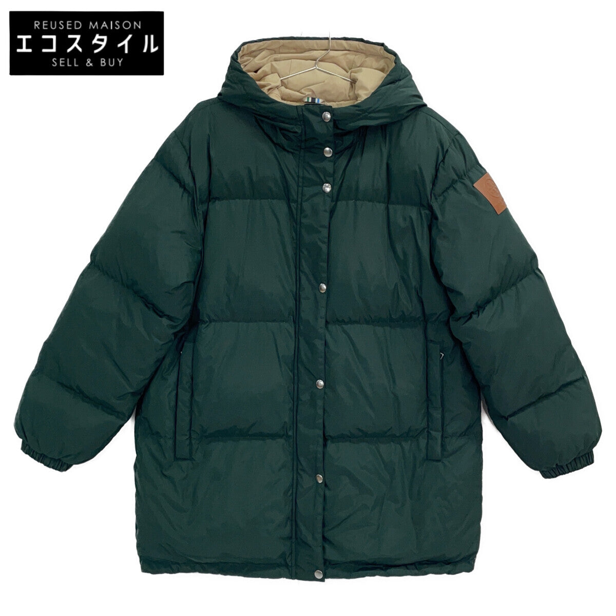 10010504 ｸﾞﾘｰﾝ ﾌｰﾃﾞｨｺｸｰﾝﾀﾞｳﾝｺｰﾄ コート M