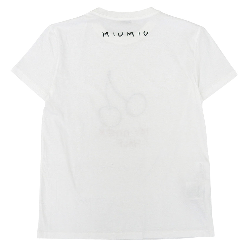 MIUMIU Cherry Short Sleeve T-shirt Top Women's White XS MJN170 19SS Top
