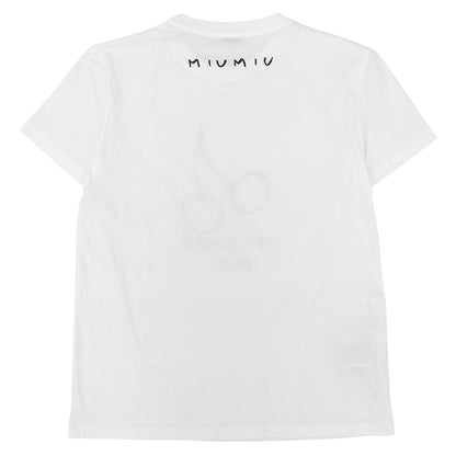 MIUMIU Cherry Short Sleeve T-shirt Top Women's White XS MJN170 19SS Top