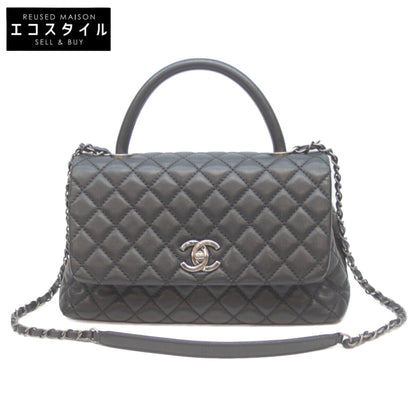 CHANEL シャネル 21番台 A92991 黒 シルバー金具 キャビア マトラッセ ココハンドル29 ハンドバッグ