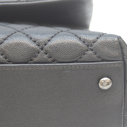 CHANEL シャネル 21番台 A92991 黒 シルバー金具 キャビア マトラッセ ココハンドル29 ハンドバッグ