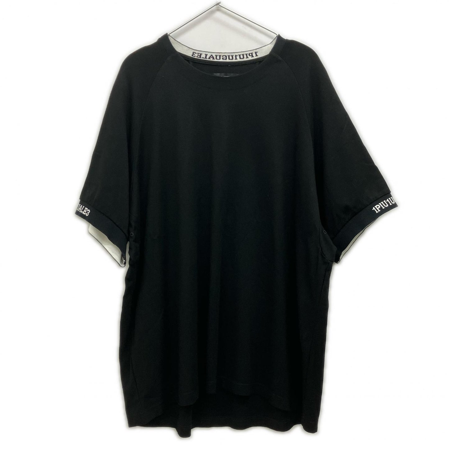 1piu1uguale3 ウノピゥウノウグァーレトレ RONE013 黒 オーバーサイズ Tシャツ トップス