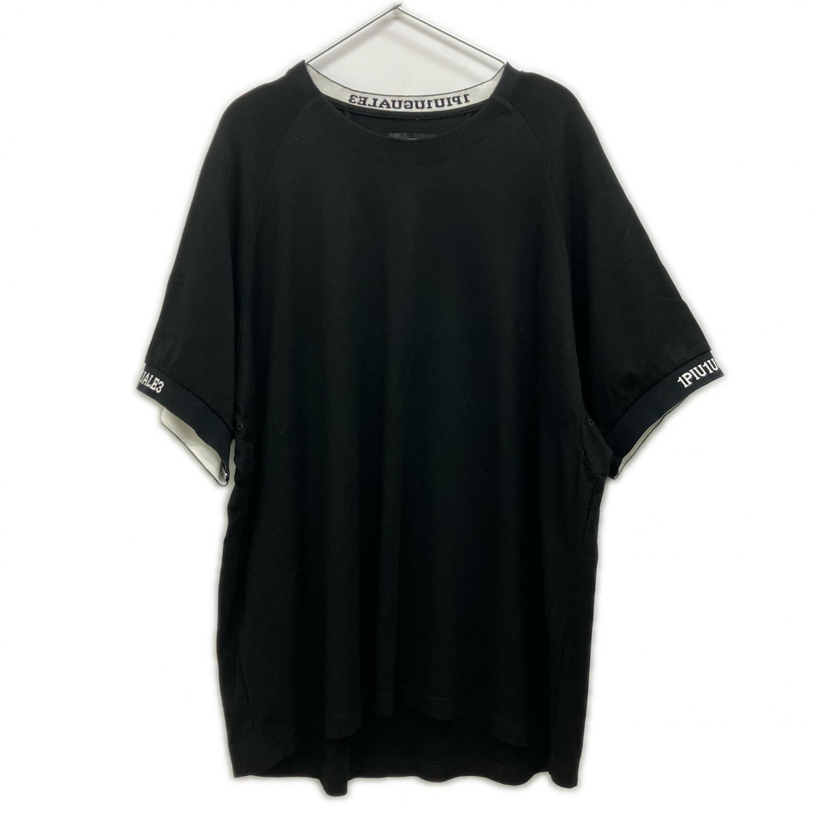 1piu1uguale3 ウノピゥウノウグァーレトレ RONE013 黒 オーバーサイズ Tシャツ トップス