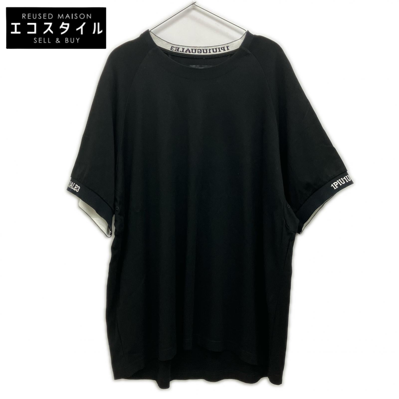 1piu1uguale3 ウノピゥウノウグァーレトレ RONE013 黒 オーバーサイズ Tシャツ トップス