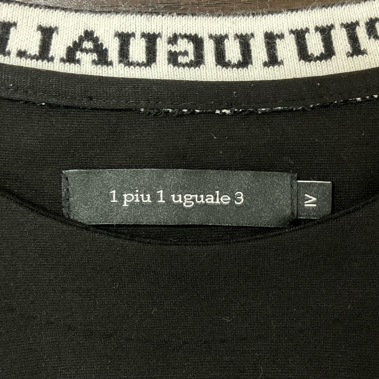 1piu1uguale3 ウノピゥウノウグァーレトレ RONE013 黒 オーバーサイズ Tシャツ トップス
