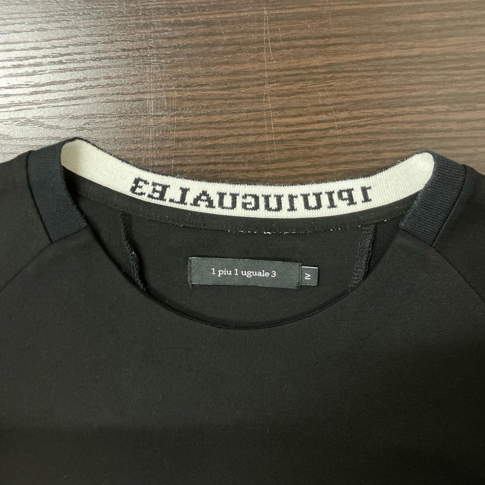 1piu1uguale3 ウノピゥウノウグァーレトレ RONE013 黒 オーバーサイズ Tシャツ トップス