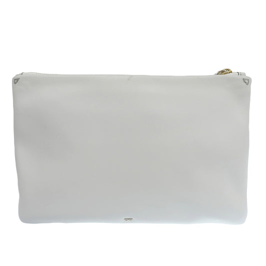 Anya Hindmarch All Over Stickers Clutch Bag Second Bag Ladies White Second Bag Clutch Bag Excellent Condition