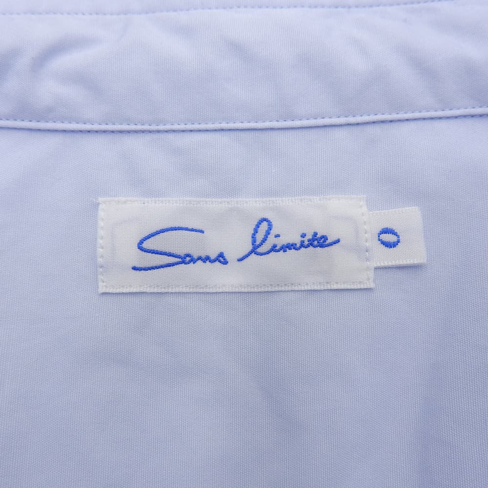 Sans limite サンリミット 美品 コットン ブロードボックスレギュラーカラーシャツ トップス メンズ ブルー O S2501101 トップス O
