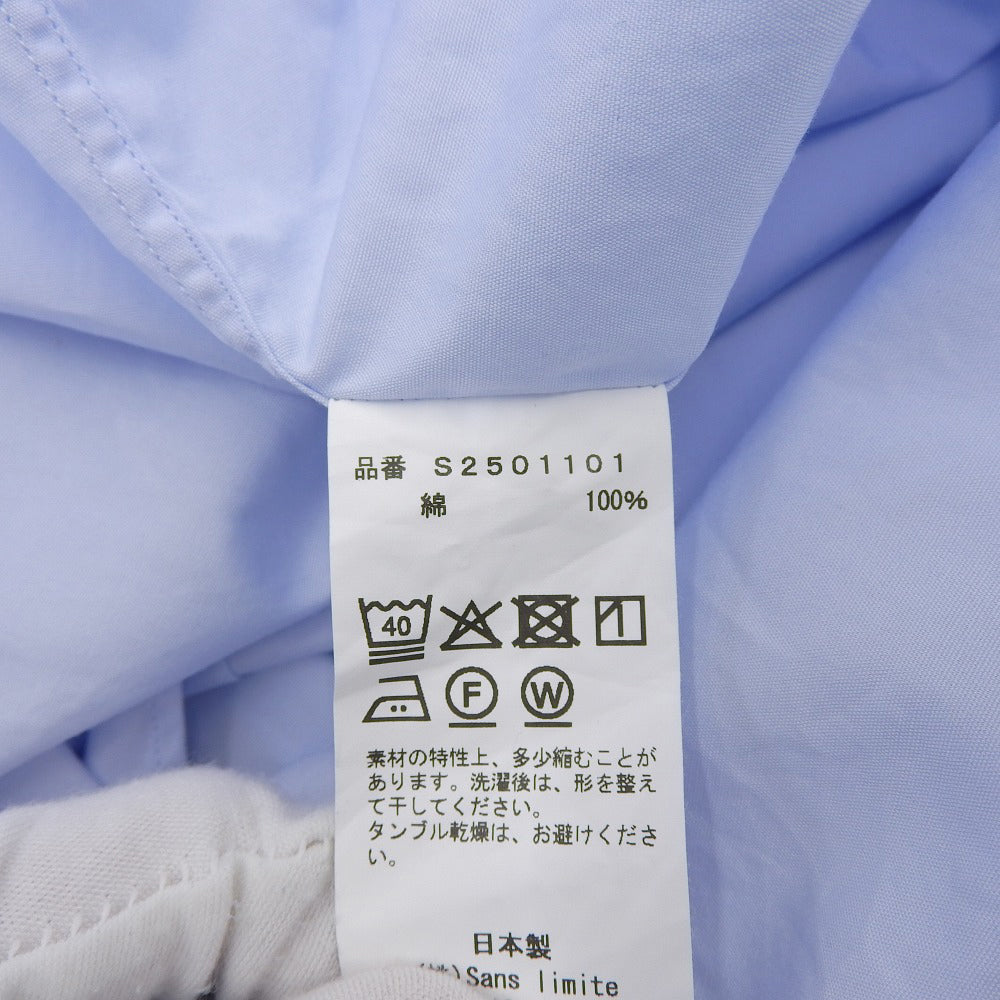 Sans limite サンリミット 美品 コットン ブロードボックスレギュラーカラーシャツ トップス メンズ ブルー O S2501101 トップス O