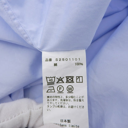 Sans limite サンリミット 美品 コットン ブロードボックスレギュラーカラーシャツ トップス メンズ ブルー O S2501101 トップス O