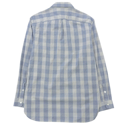 RRL ダブルアールエル 美品 コットン チェック柄 ダブルポケット ワークシャツ トップス メンズ ブルー×ライトグレー M トップス M