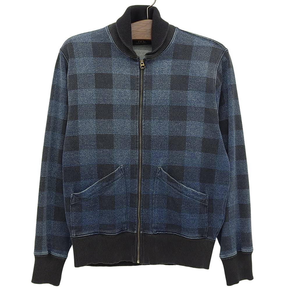 RRL ダブルアールエル 美品 コットン チェック柄 ジップジャケット メンズ インディゴ S MNRRKNI16810059 ジャケット S