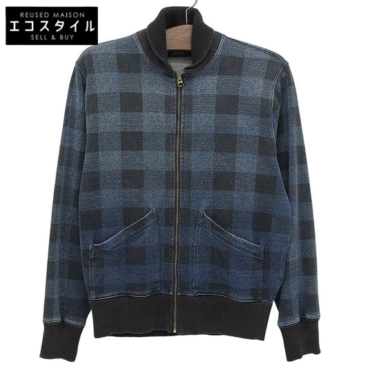 RRL Cotton Check Pattern Zip Jacket Men's Indigo S MNRRKNI16810059 Jacket (Excellent Condition)