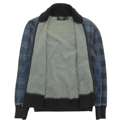 RRL ダブルアールエル 美品 コットン チェック柄 ジップジャケット メンズ インディゴ S MNRRKNI16810059 ジャケット