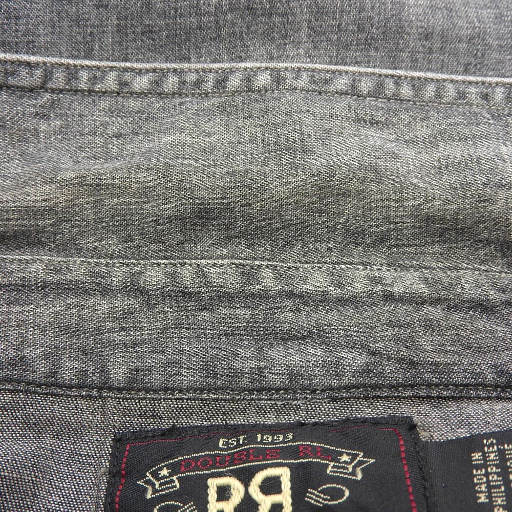 RRL ダブルアールエル コットン シャンブレーシャツ トップス メンズ ブラックインディゴ L トップス L