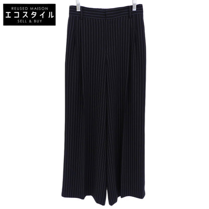LAUTREAMONT ロートレアモン 美品 タックワイドストライプパンツ ≪洗濯機で洗える≫ ボトムス レディース ブラック 38 3110-46016 ボトムス 38