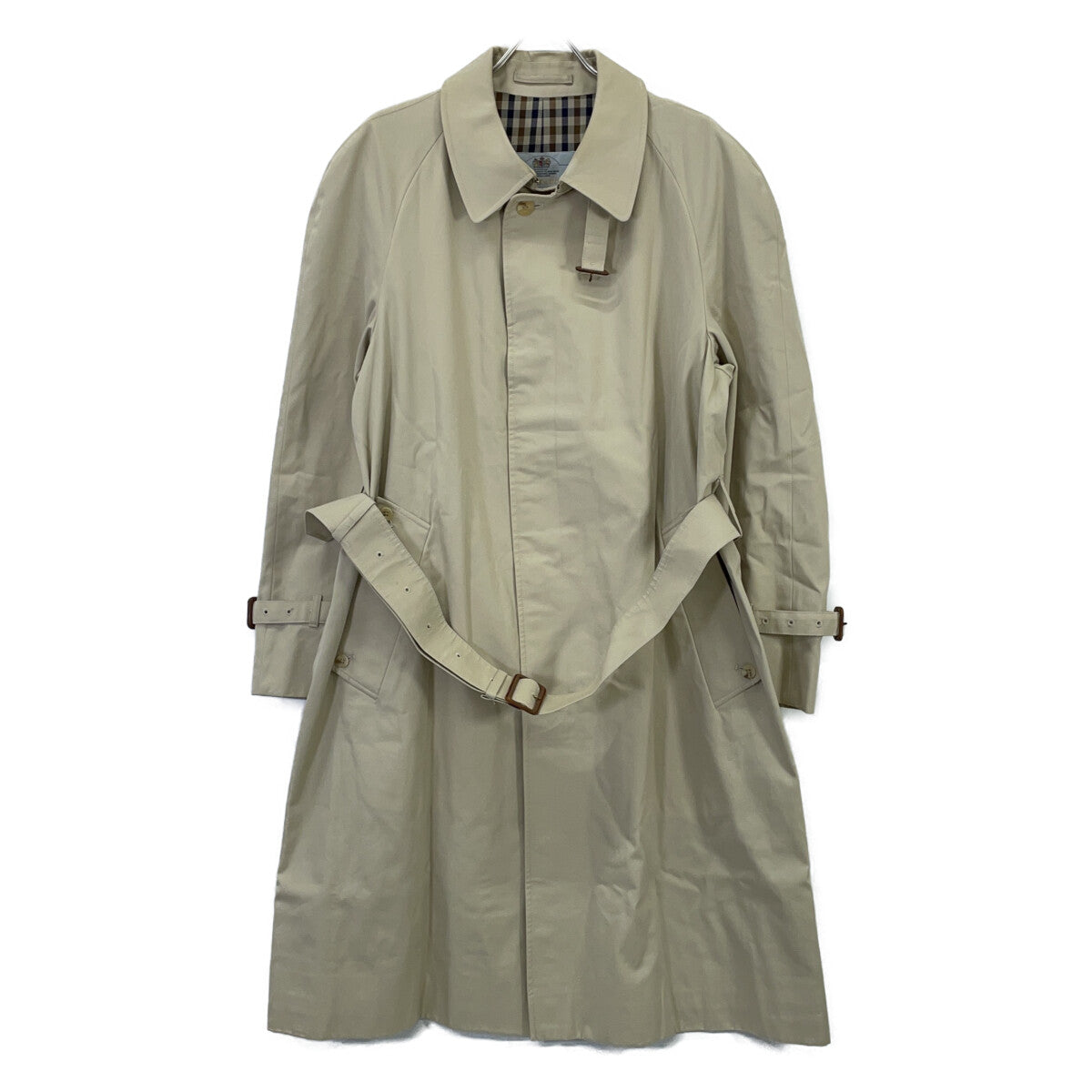 Aquascutum アクアスキュータム イギリス製 裏地チェック柄 トレンチコート コート