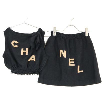 CHANEL 【Excellent/Domestic Regular】P61529K46806 Logo Knit Cropped Top/Skirt Suit Set-up