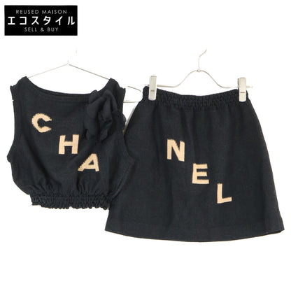CHANEL 【Excellent/Domestic Regular】P61529K46806 Logo Knit Cropped Top/Skirt Suit Set-up