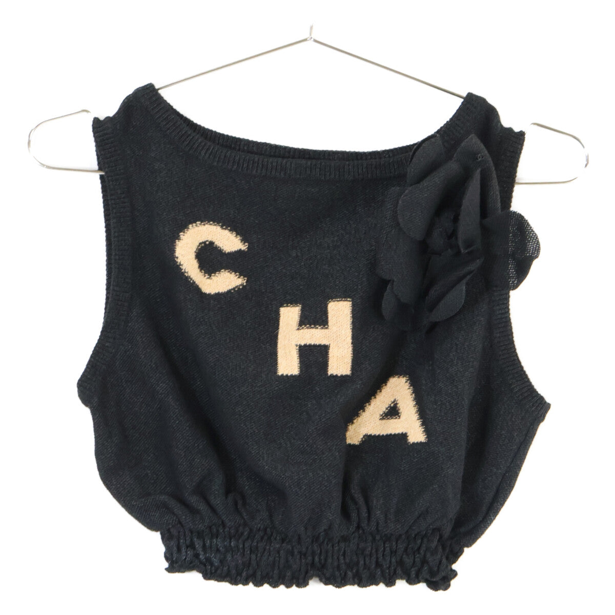 CHANEL 【Excellent/Domestic Regular】P61529K46806 Logo Knit Cropped Top/Skirt Suit Set-up