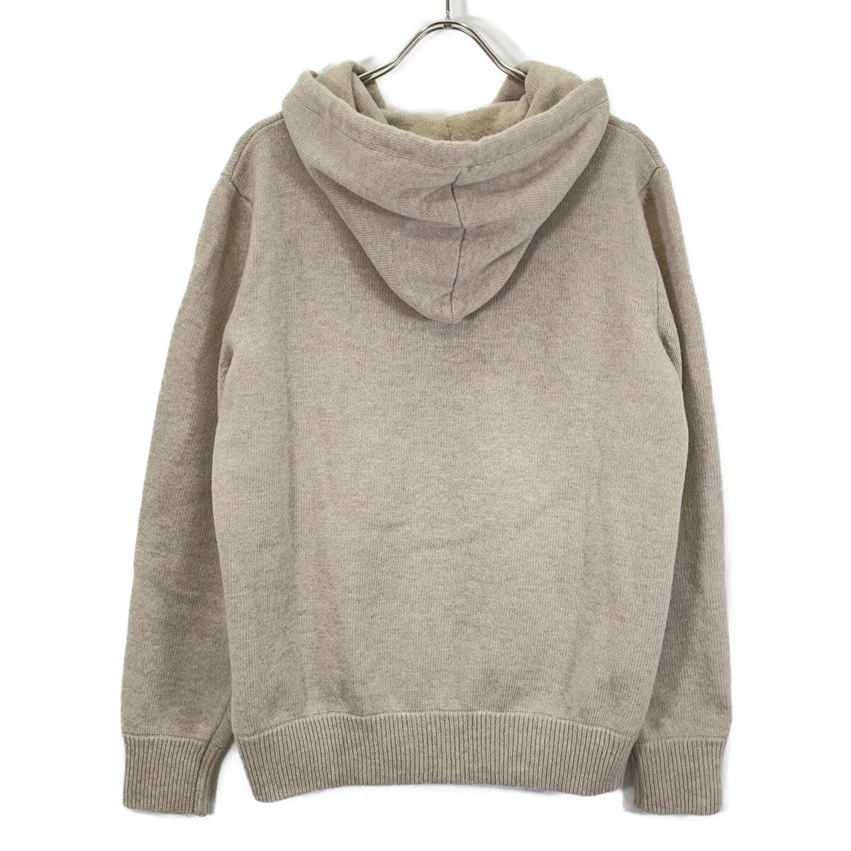 IVORY WOOL ZIP-UP KNIT HOODIE Top 48 Men's