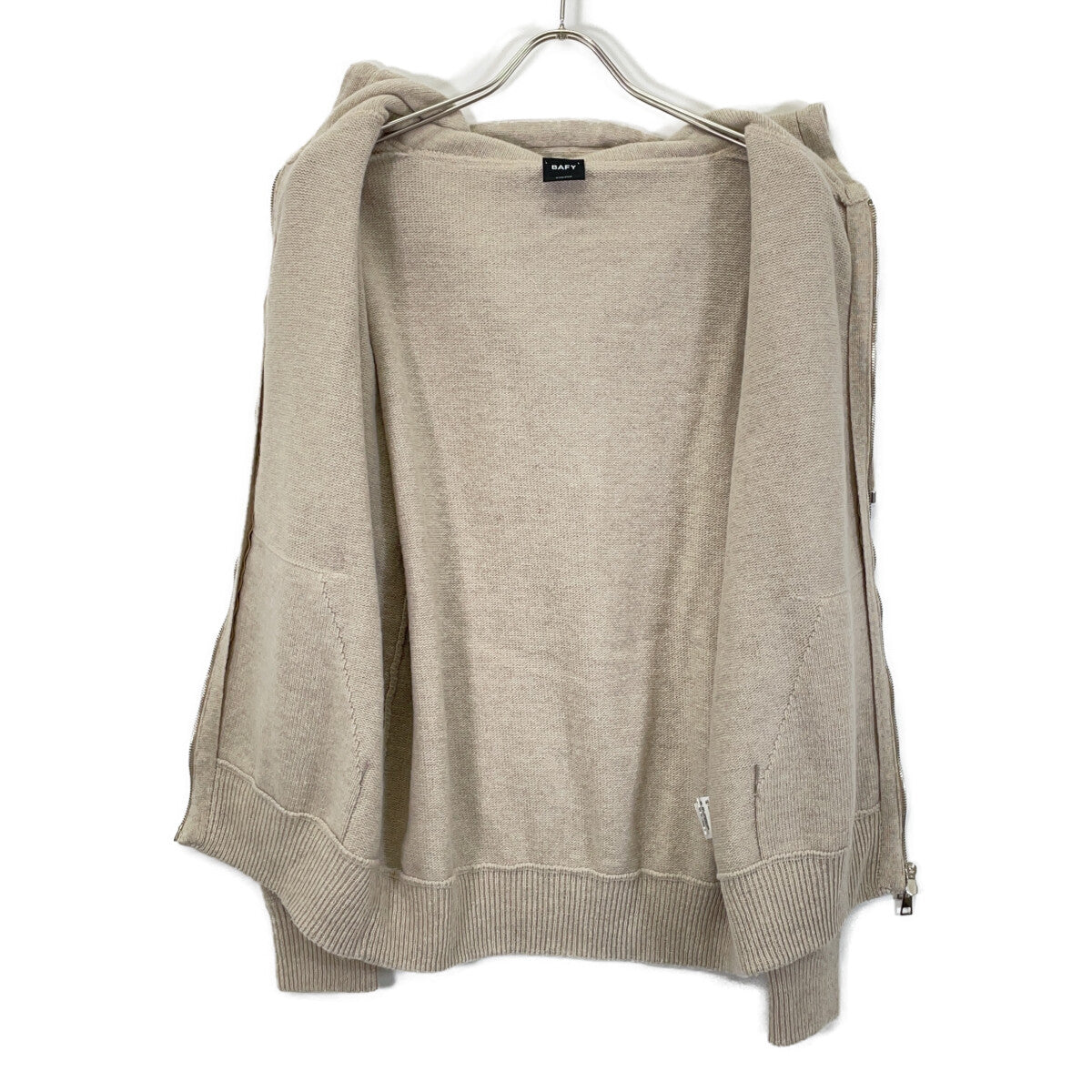 IVORY WOOL ZIP-UP KNIT HOODIE Top 48 Men's