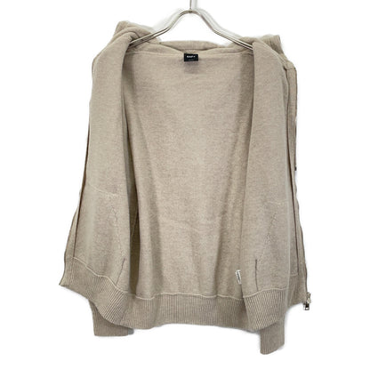 IVORY WOOL ZIP-UP KNIT HOODIE Top 48 Men's