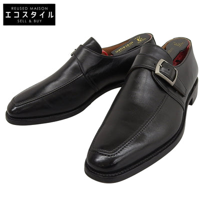 SCOTCH GRAIN スコッチグレイン 美品 アシュランス シングルモンクシューズ メンズ ブラック 25cm 3527 シューズ 25EEE