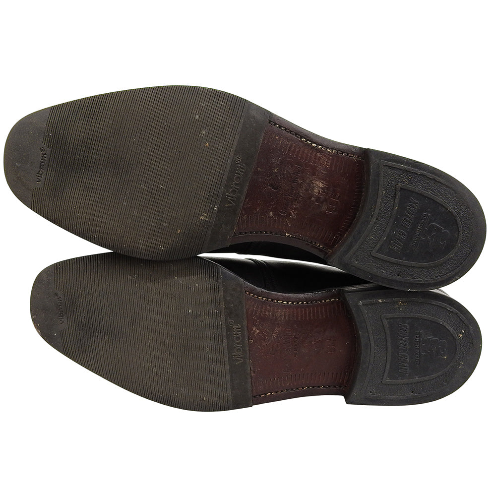 SCOTCH GRAIN スコッチグレイン 美品 アシュランス シングルモンクシューズ メンズ ブラック 25cm 3527 シューズ 25EEE