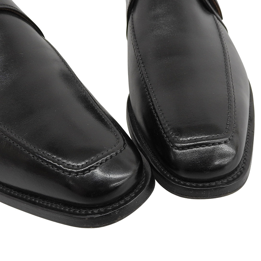 SCOTCH GRAIN スコッチグレイン 美品 アシュランス シングルモンクシューズ メンズ ブラック 25cm 3527 シューズ 25EEE