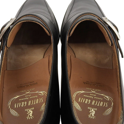 SCOTCH GRAIN スコッチグレイン 美品 アシュランス シングルモンクシューズ メンズ ブラック 25cm 3527 シューズ 25EEE