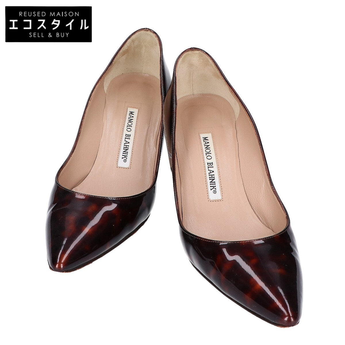 MANOLO BLAHNIK マノロブラニク パテント ポインテッドトゥ パンプス シューズ