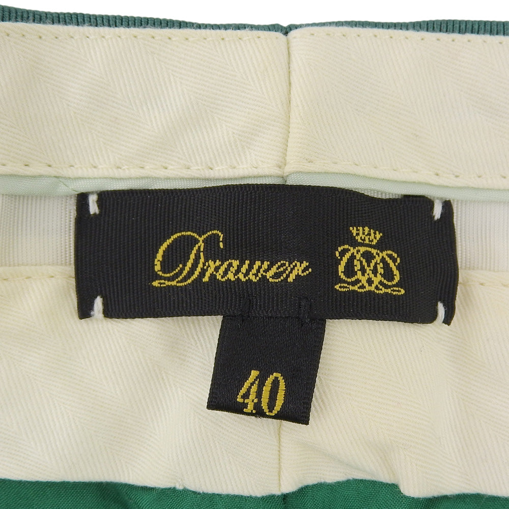 DRAWER ドゥロワー 美品 ウール タータンチェック テーパードパンツ ボトムス レディース グリーン 40 6514-236-0937 ボトムス 40