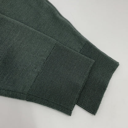 Wool Bicolor Cleric Knit Polo Shirt Top S Ladies
