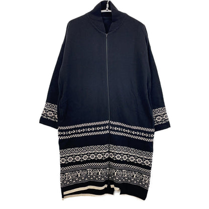 yohjiyamamoto ヨウジヤマモト NK-K54-184 ブラック フロントジップ ニット ワンピース ワンピース