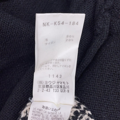 yohjiyamamoto ヨウジヤマモト NK-K54-184 ブラック フロントジップ ニット ワンピース ワンピース