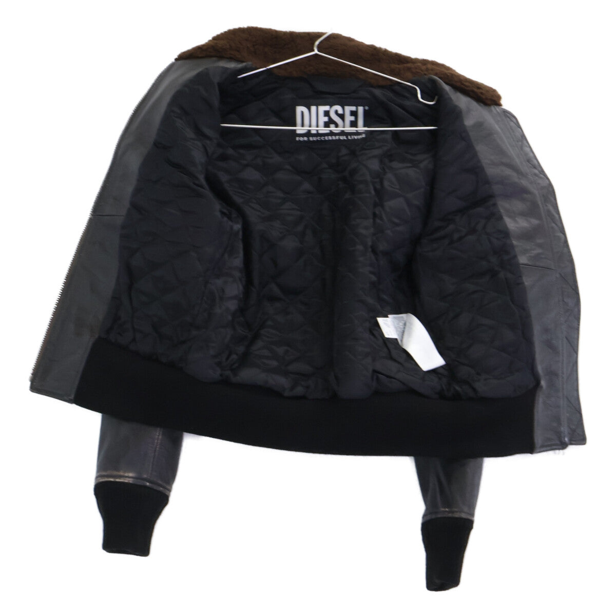 L-TRACY Sheep Fur Vintage-Processed Leather Blouson Jacket XS Ladies