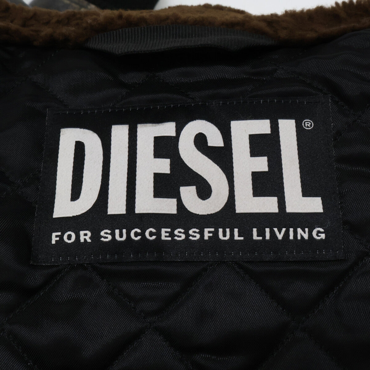 DIESEL Diesel L-TRACY sheepskin fur vintage-finished leather blouson jacket